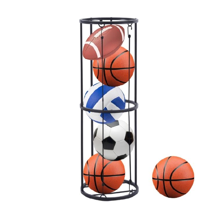 Sturdy Steel Vertical Ball Storage Rack With Wheels Efficient Organizers For Indoor Outdoor Sports Gears Easy To Move