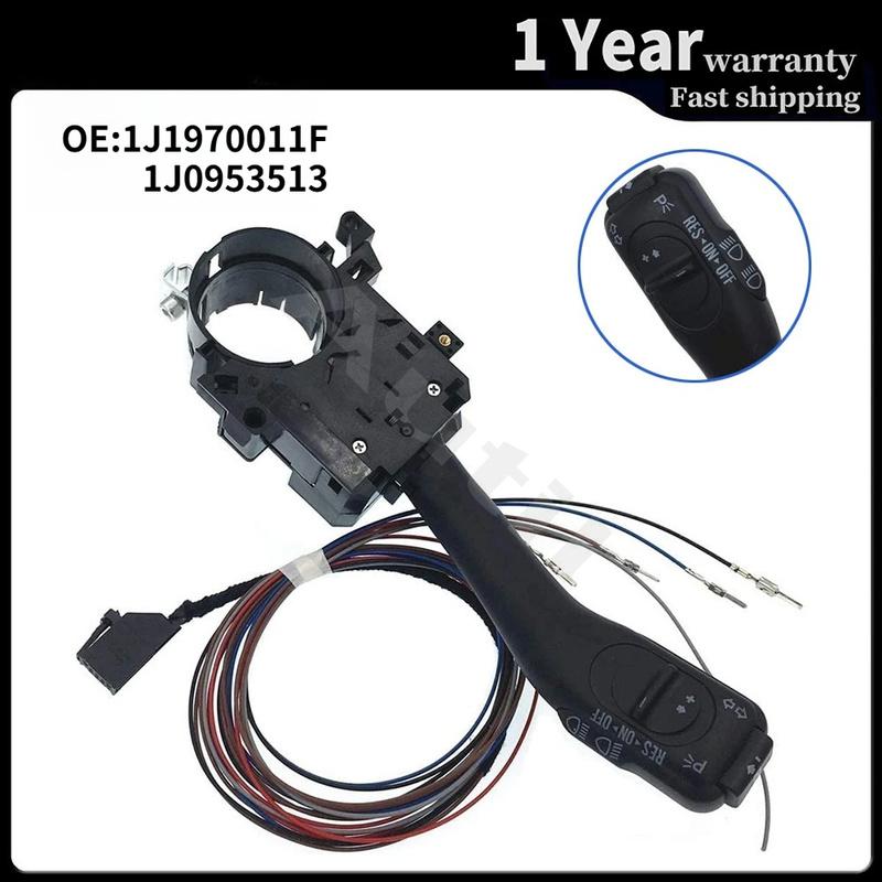 1J1970011F Cruise Control Turn Signal Switch Stalk with Cable for VW Golf MK4 Jetta Passat B5 Beetle Skoda Superb 1997-2010