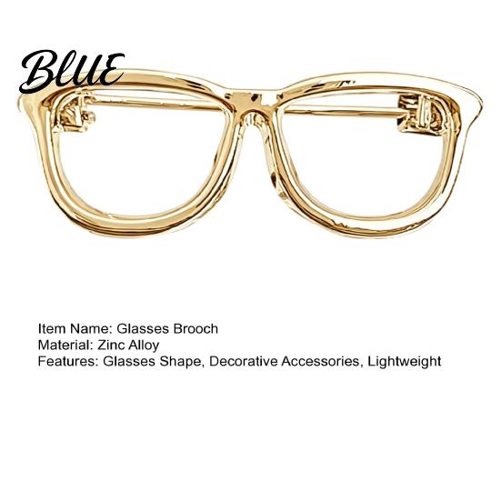 Anti Oxidation Clothing Pin Alloy Glasses Brooch for Men Women Eyeglasses Shape Lapel Casual Pins Pin Decorative Accessory Suits Shirts Sweaters