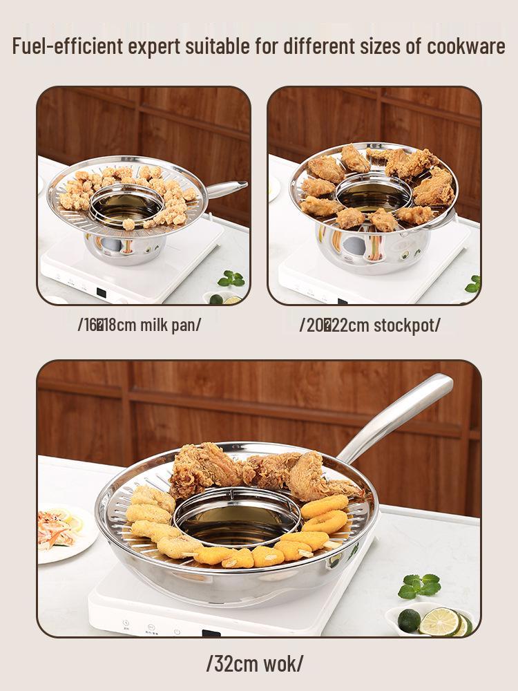 304 Stainless Steel Oil Control Tray with Side Rack for Fried Food and Skewers