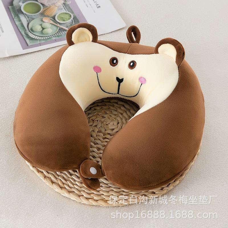 Cartoon memory cotton u-shaped pillow car neck pillow office portable travel cervical pillow
