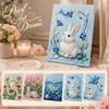 DIY Pearl Painting Kit Self-Adhesive Handmade Art Craft Set Canvas Rabbit Floral Pattern Home Wall Decoration Gift