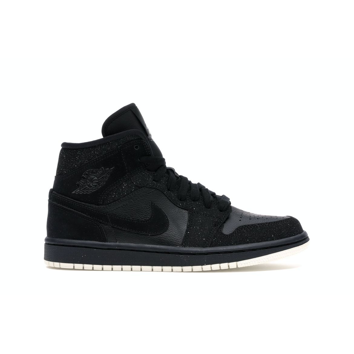 

Женские кроссовки Air Jordan 1 Mid Black Glitter белые BQ6472-001