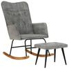 Day and Night - Day and Night Rocking Chair with Stool Vintage Gray Canvas