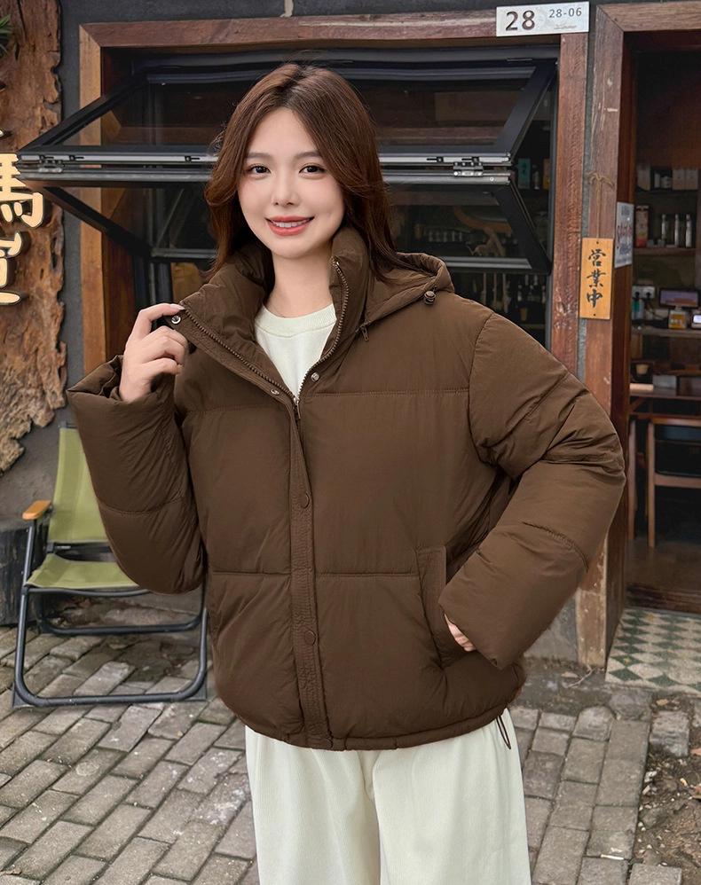 Women’s Short Windproof Thicken Warm Winter Jacket With Detachable Hood 5 Colors
