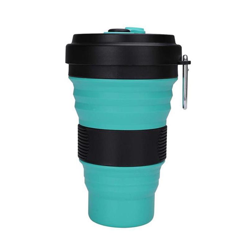 550ml Lightweight to Carry Folding Cup Mountaineering Camping Biking Athletic Multi-Purpose Coffee Cold Drink Retractable Drinkware Mug