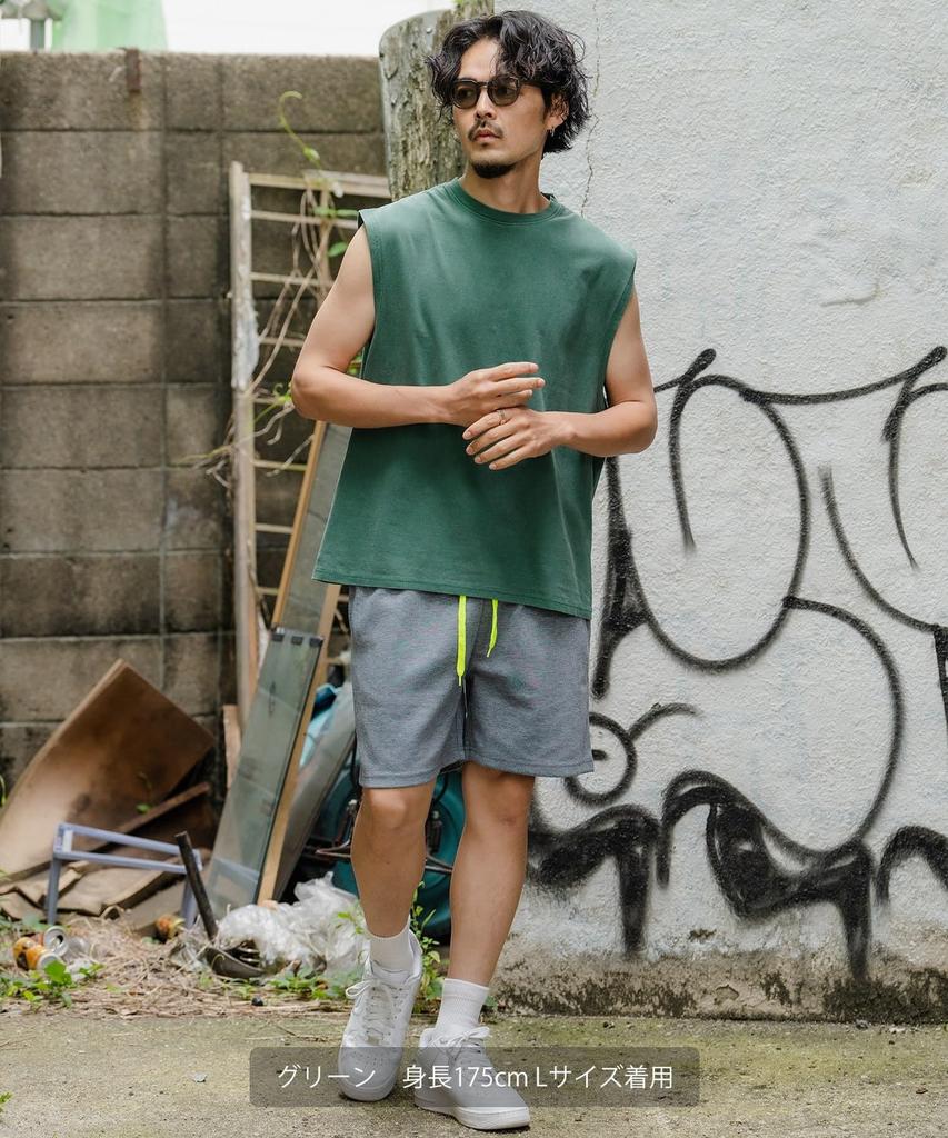 IMPROMES Casual SIDEWAYSTANCE Pigment Sleeveless T-Shirt, Men's, Green