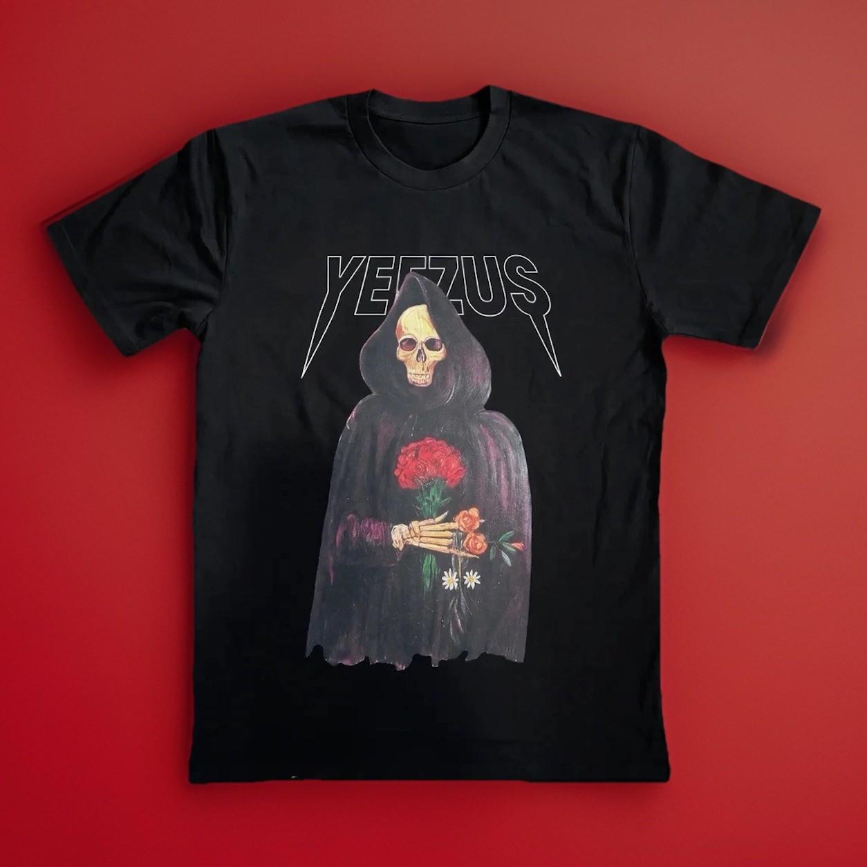Kanye West YE Reaper Rose Tour Classic Black Tee New 2026 S разноцветный