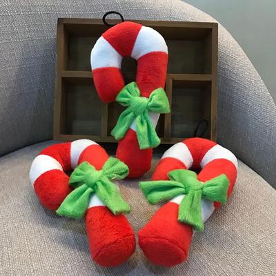 Durable Christmas Cane Dog Chew Toy – Squeaky, Teething, and Bite-Resistant for Puppies and Small Dogs