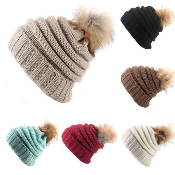 Stylish Winter Women's Knitted Beanie Hat With Versatile Pom Pom Design And Warm Material