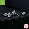 Simple And Shining Mozzarella Diamond Lucky Stud Earrings For Women, Daily Commuting Versatile S925 Sterling Silver Stud Earrings.