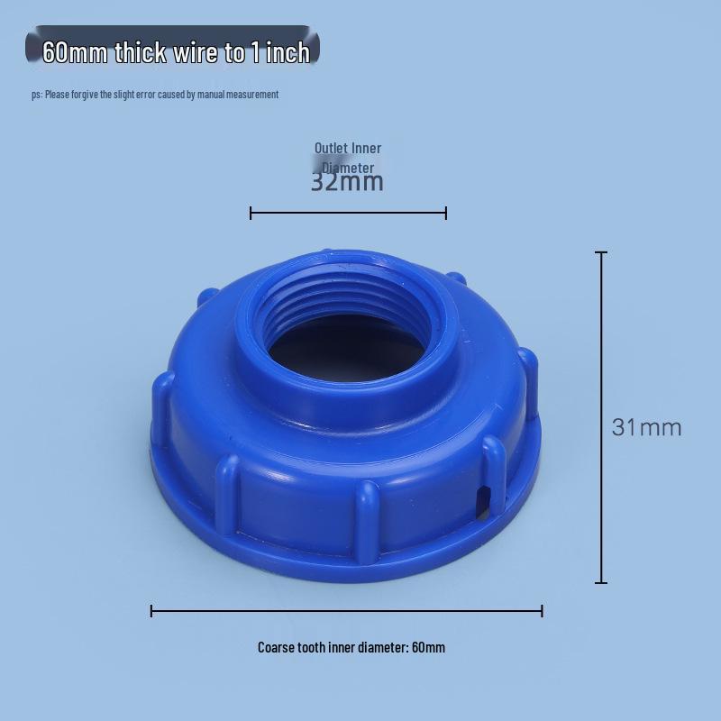 IBC Ton Barrel Valve Adapter Cover: 4-Point, 6-Point, 1-Inch Double Inner Tooth Center Ring Adapter