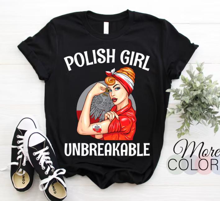 Новая футболка Польская девушка Несокрушимая футболка Наследие Флаг Польши Подарок, Крутой подарок S