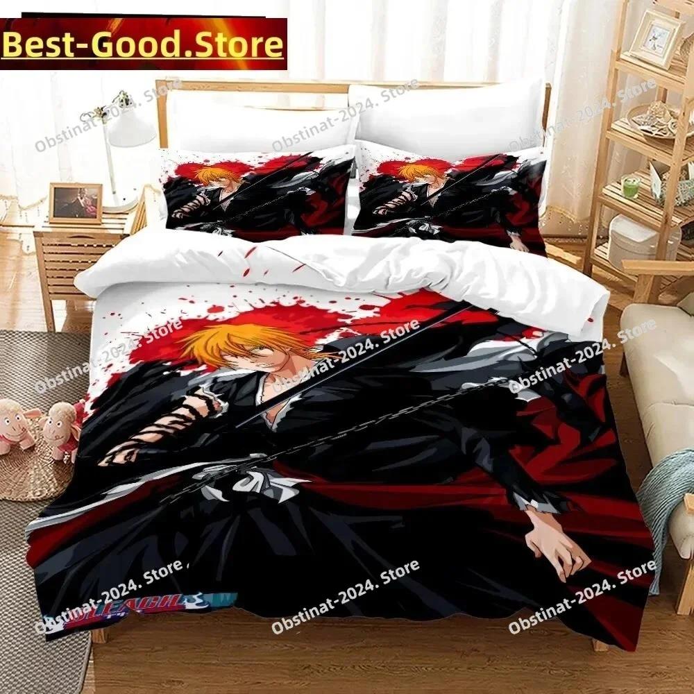 3D Anime Bleach Kurosaki Ichigo Bedding Set Printed single Comforter Quilt Duvet Cover Pillow Case 3 Pieces Sets Kids Adult Size