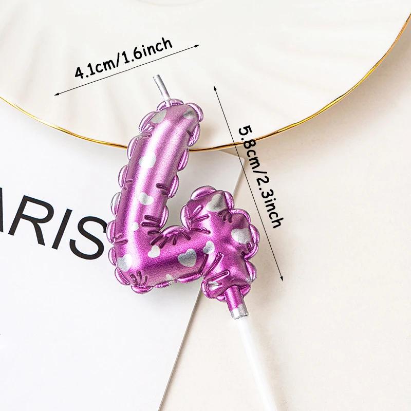 Rainbow Number Candle Digital 0-9 Birthday Party Decor Pink Balloons Gradient Candles Birth Wedding Anniversary Candle