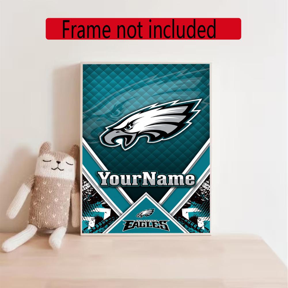 Philadelphia Eagles Customize Text Diamond Painting Round Diamond Mosaic Suitable For Beginners Diamond Painting Rhinestones Gift Frameless