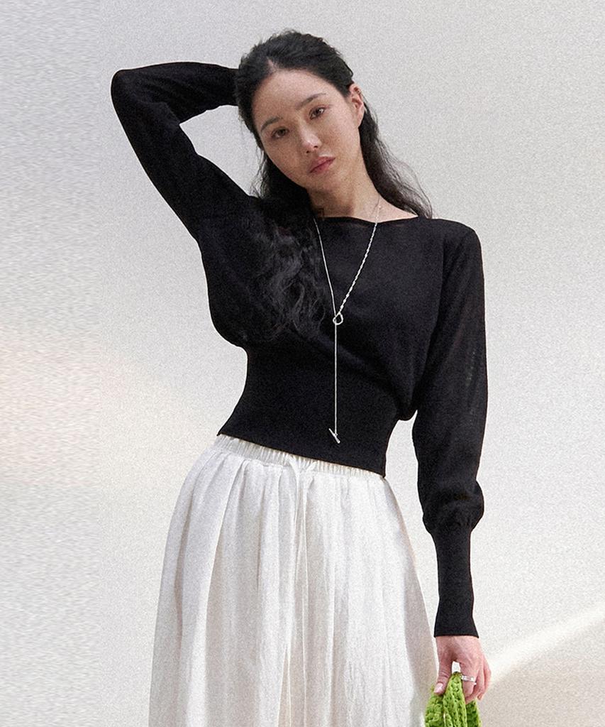 Moleubeu13 Rib Frame Linen Knit (Black)