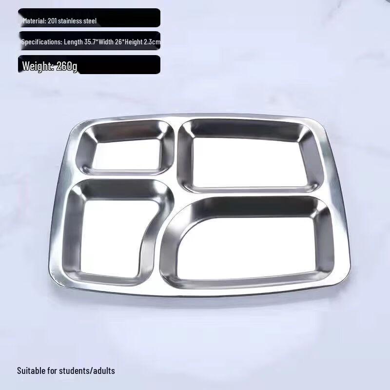 Jiakangming 304 Stainless Steel Divided Lunch Tray