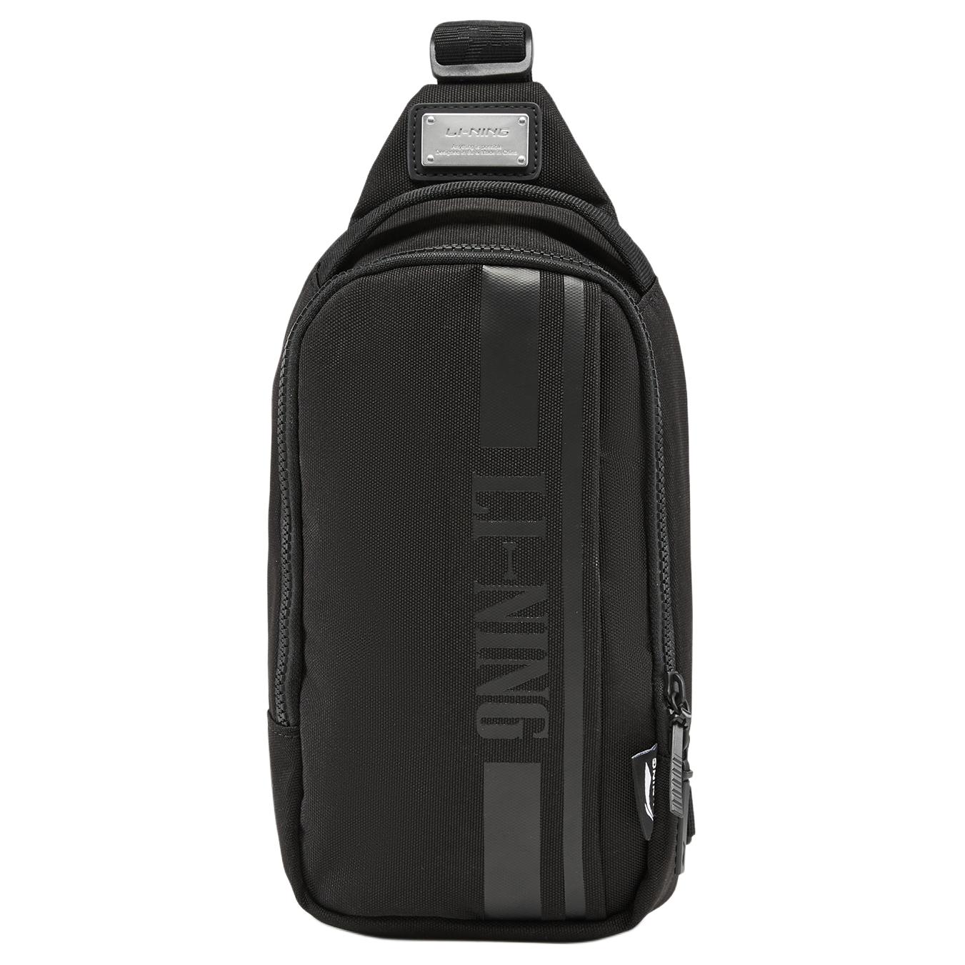 Li Ning Polyester Sling Bag Unisex Black ABDW193-1