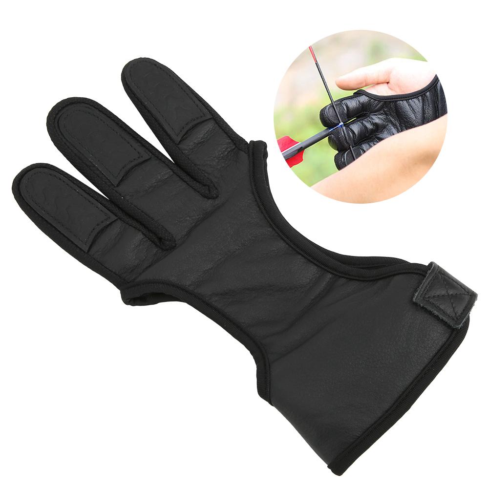 Bow Archery Three Finger Finger Guard Gloves Shooting Protection Protective Gear XL Size