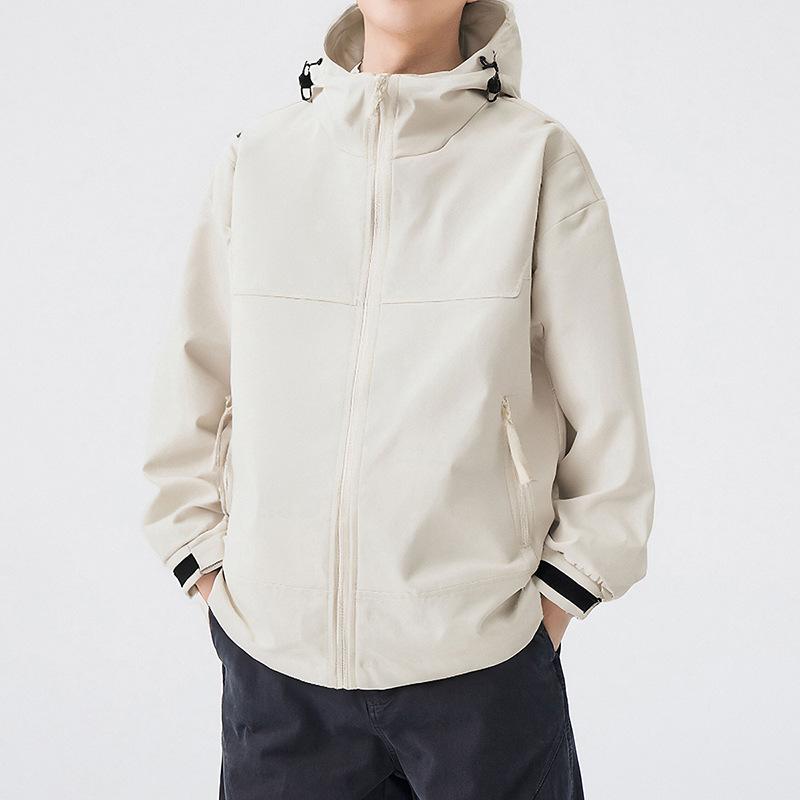 High-end Casual Jacket for Men's New Fashionable Versatile Tops Trendy Hooded Jacket Jacket