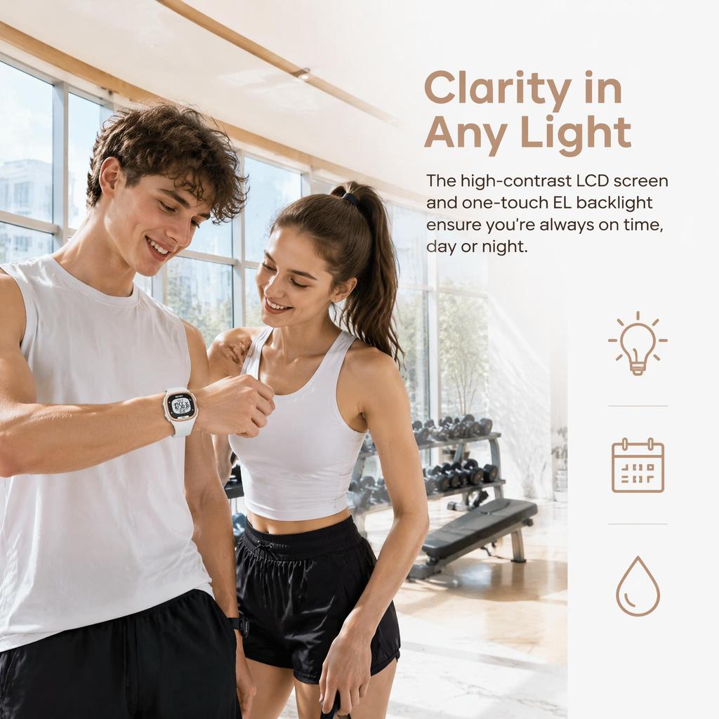 Unisex Digital Watch SKMEI Square Rose Gold Retro 1959