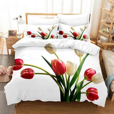 Ensemble de Literie Queen Scène de Tulipes Housse de Couette Chambre d'Enfants Ensemble de Lit Housse de Couette Ensemble Taille King Housse de Couette Ensemble Ensembles de Literie