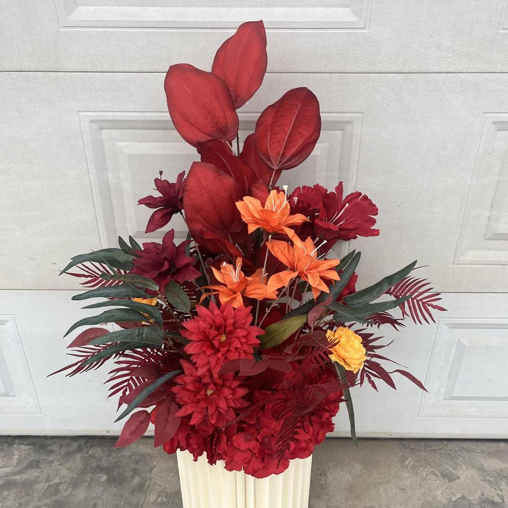 Complete Wedding & Banquet Artificial Flower Set: Ground Rows & Table Decor