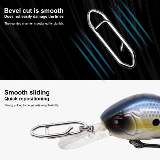 260Pcs Fishing Speed Clips Rustproof High Strength Freshwater Saltwater Stainless Steel Speed Clip Quick Snap Connector Tackle
