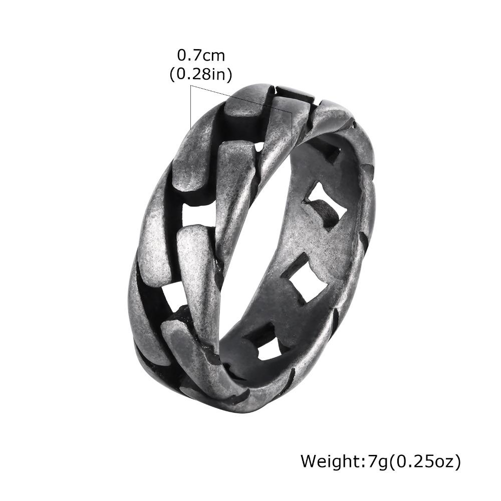 Kubanische Gliederring Herren Titanstahl Kette Schmuck Hip Hop Punk Gothic Stil Accessoires