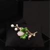 Lotus Flowers Brooches Micro-inlaid Zircon Imitation Pearl Corsage Suit Coat Pin Banquet Accessories