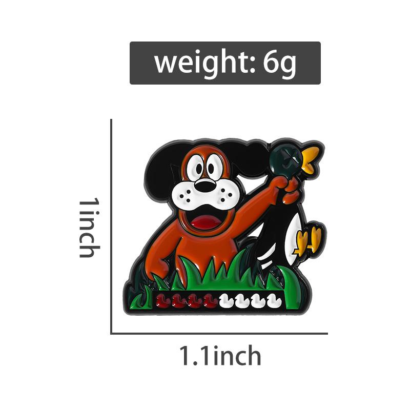 Hound Taunting Game Enamel Pins Custom Catching Ducks Brooches Lapel Badges Clothes Animal Jewelry Gift for Kids Friends