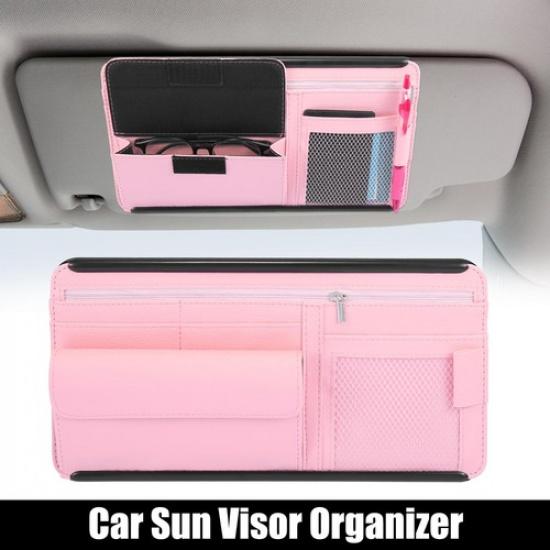

Pink Car Sun Visor Organizer Sunglasses Case Storage Pocket for SUV RV Truck