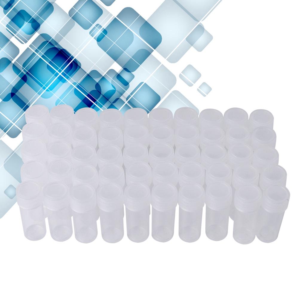 50 Plastic Bottles, 5ml Small Container for Paste,  , Granular Objects with Good Sling and ,