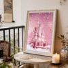 DIY Diamond Art Pearl Painting Kit for Adults, Pink Castle Special Shaped Pearl Art Painting Wall for Home Office Decor Handmade Gift