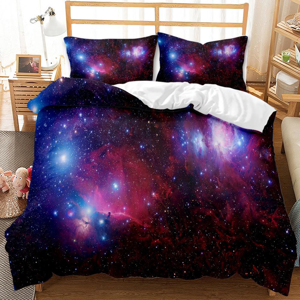 Star Space Duvet Cover Dusty Gas Cloud Nebula And Star Clusters In The Outer Space Bedding Set Double Queen King Size