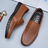 Summer hollow breathable cool leather shoes men's leather soft-soled hole shoes middle old dad shoes
