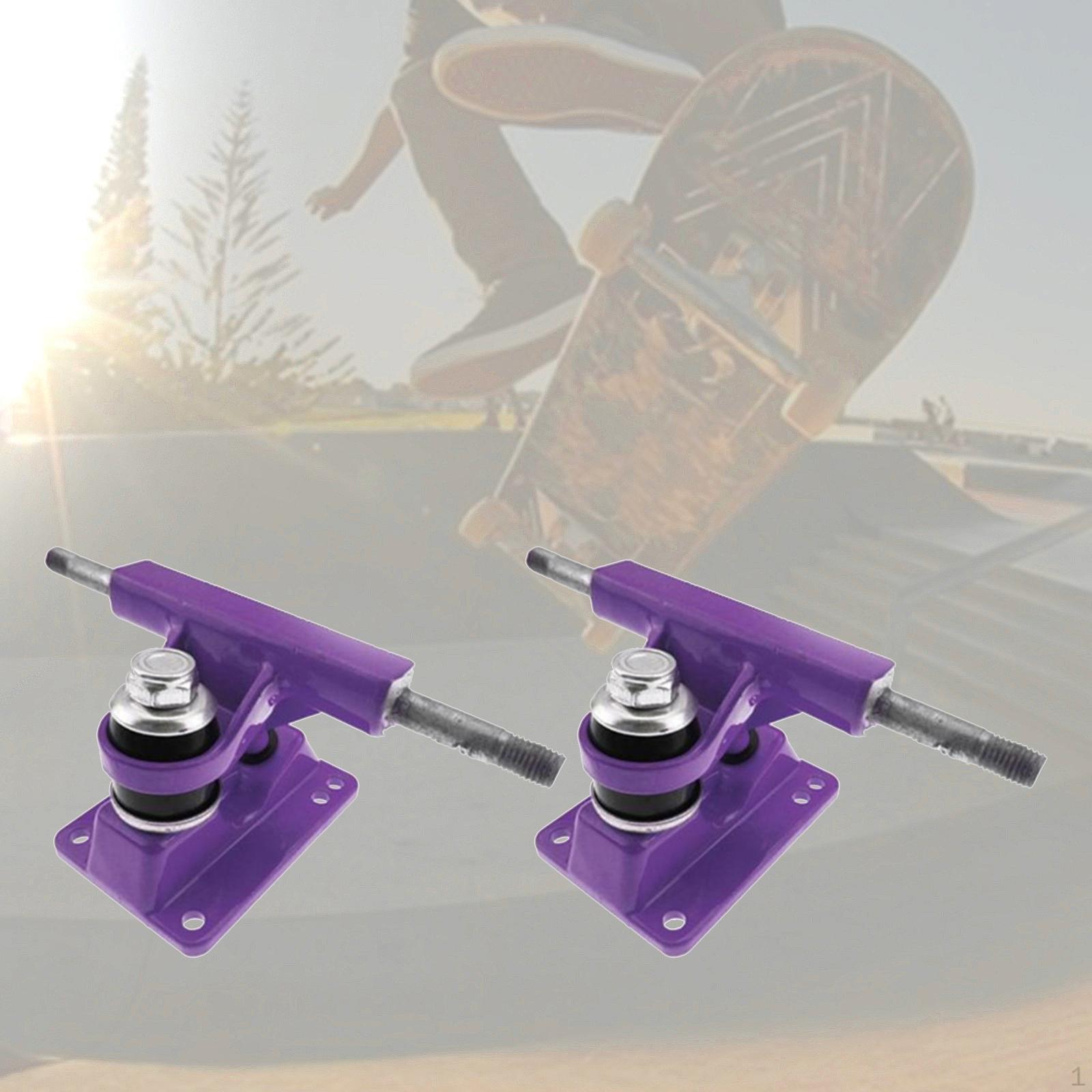 1 пара Алюминиевый сплав Скейтборд Траки Бушинги 3.25 дюйма Хэнгер 150 мм Подшипник для Скейтборда Purple