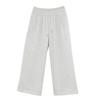 Women's White-Gray Low-Waist Wide-Leg Sweatpants - Petite, Casual, Autumn Drape