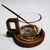 110ML Kleine Kapazität Espresso Glas Kaffeetasse Mit Holztablett Löffel Wiederverwendbare Teetasse Kunst Heim Barista Kaffee Zubehör