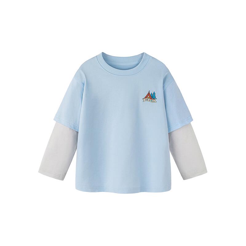 Minibala Boy's Faux Two-Piece Long Sleeve T-Shirt