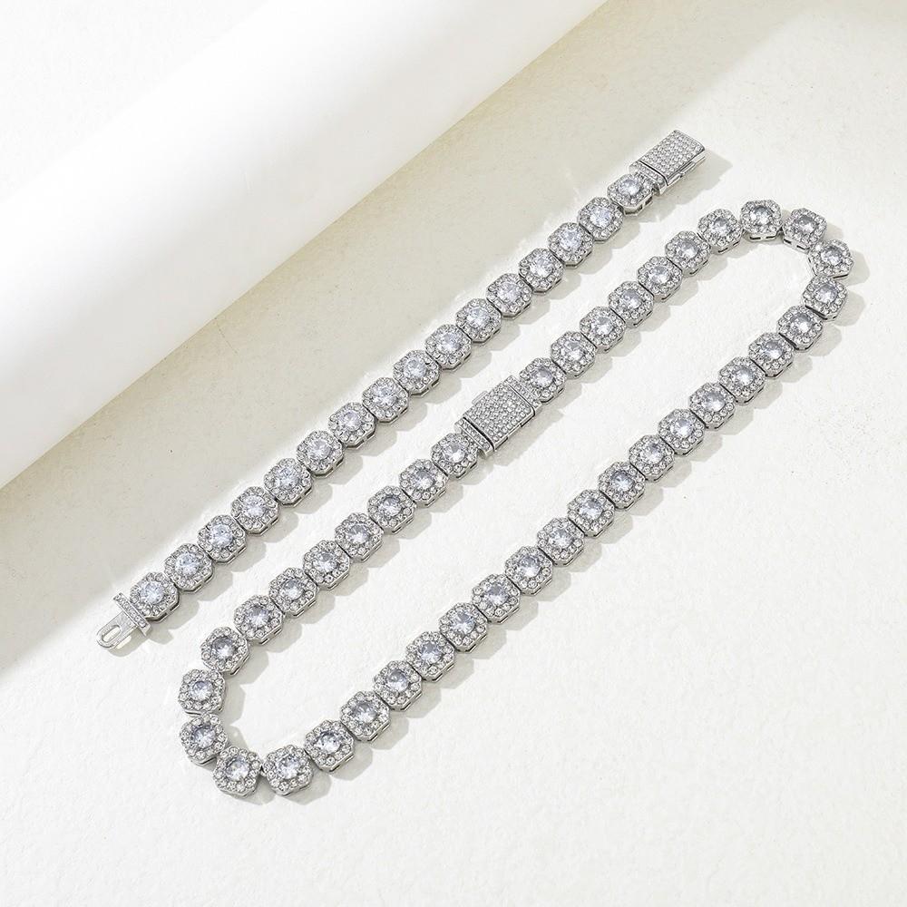 Cubic Zirconia Chain Bracelet Rock Sugar Men Bracelet Fashion Ice Sugar Chain  Male