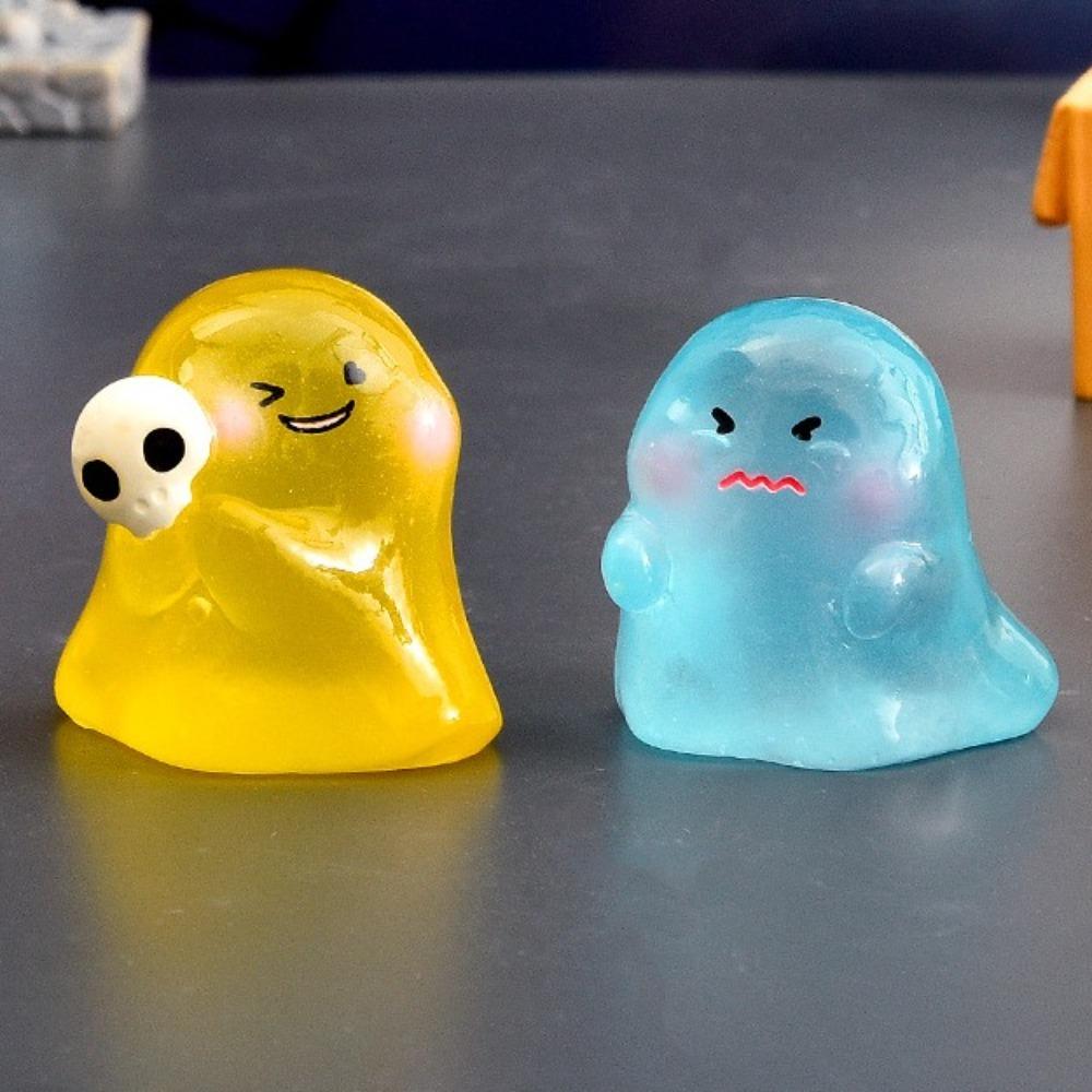10Pcs Light In The Dark Ghost Figurines Miniatures Ghost Statue  Home Office Desktop Decor