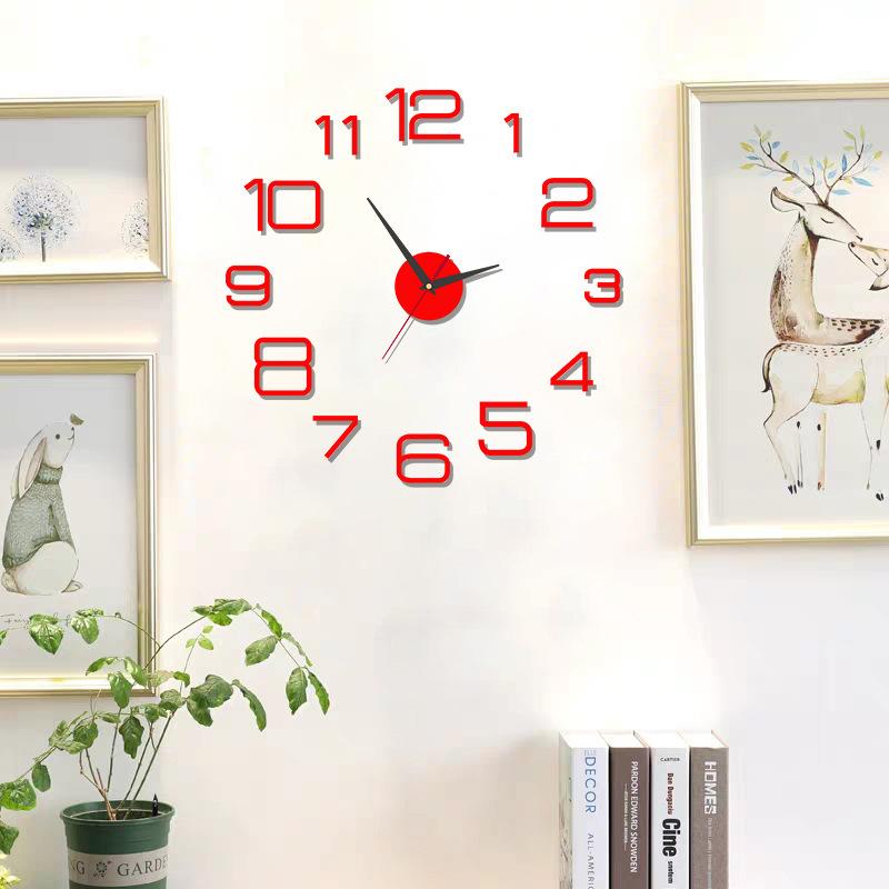 Nordic Simple Creative Wall Clock DIY Punch-free Clock Living Room Wall Sticker Clock Bedroom Personalized Silent Art Clock