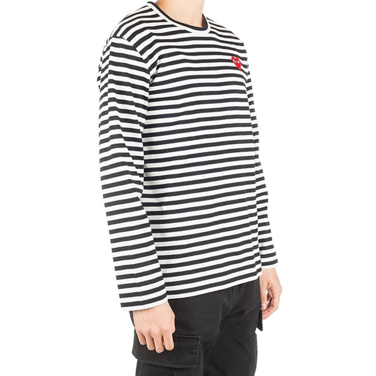 CDG Play T Shirts Men's Crew Neck Moderate Straight Fit AZ-T164-051-1