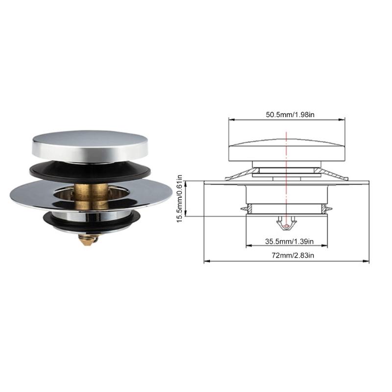 easy installs Bathtub Drain Replacement Trim set  Finish Bathtub Drain Assembly with Toe Tap Stoppers for Household