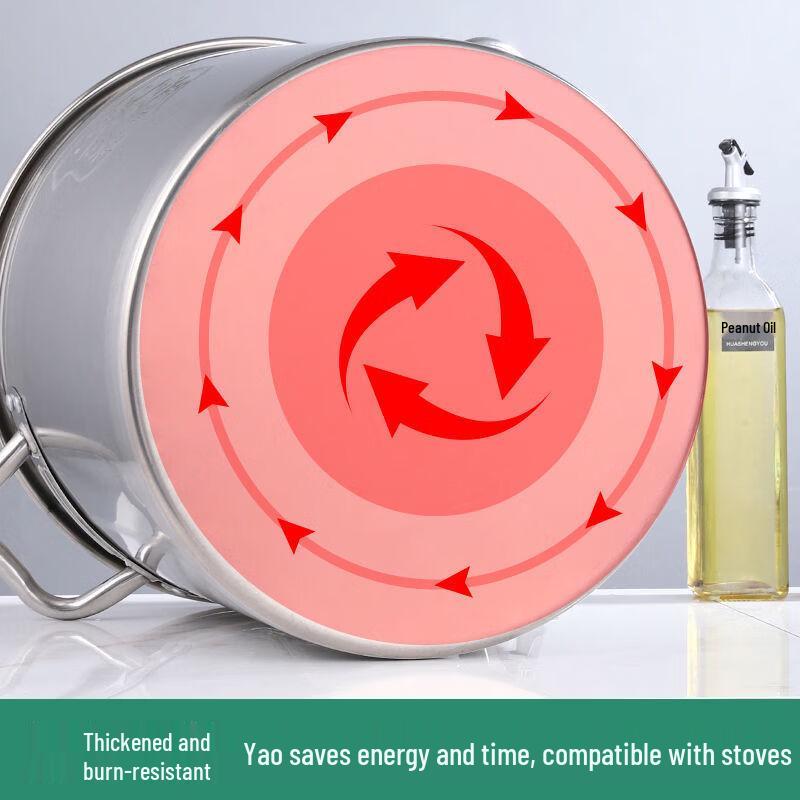 Thickened 304 Stainless Steel Commercial Soup Pot with Lid