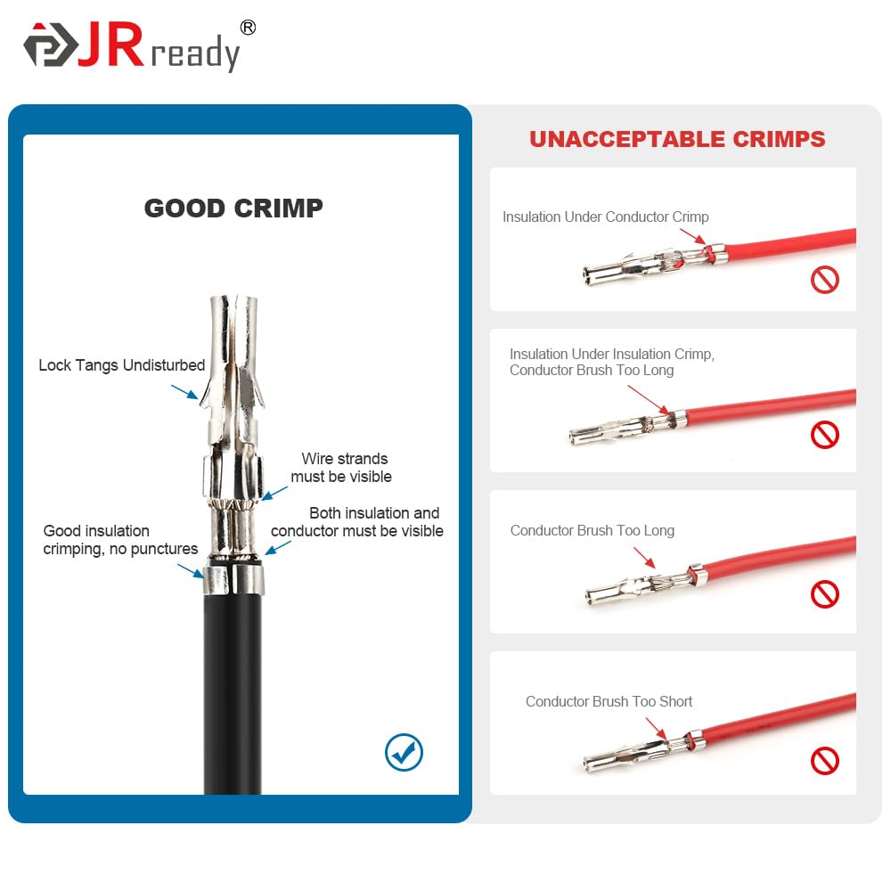 JRready ST6415 Standard.093 Pin And Socket Connectors 2 Circuits (6 Matched Sets), 14-20 AWG, Compatible With Molex Standard.093 2 Pin Male& Female