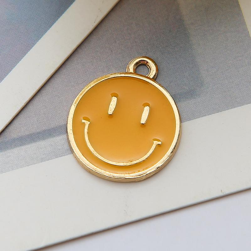 Korean-Style K Gold Alloy Cartoon Smiley Face Charms: Cute DIY Earrings, Bracelets, and Pendants.