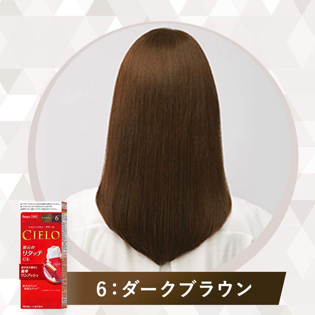 Hoyu Cielo Hair Color EX Cream 6 1st Agent 40g 2nd Agent 40g 1 piece (Dark Brown) + [Quasi-drug] (x 1)